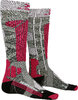 X-SOCKS Women Ski Rider 4.0 stone grey melange/pink 35-36